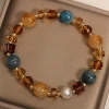 Natural yellow crystal bracelet for women, light luxury, niche and exquisite yellow tower crystal pearl bracelet, elegant, versatile and high-end jewelry Item Picture